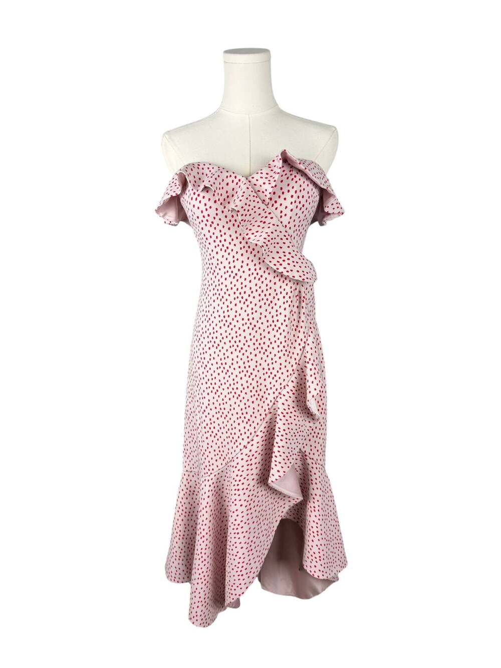 Jonathan Simkhai Speckle Print Asymmetric Ruffle Dress 2 XS
